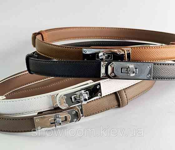 Женский кожаный ремень Hermes Гермес (280-2) коричневый Киев