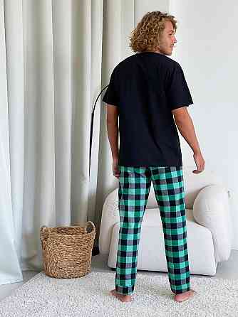 Чоловічі піжамні штани, зелено/чорні Київ