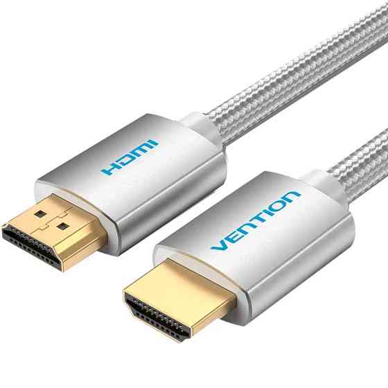 Кабель HDMI M - M, 2.0 м, V2.0, 4K 60Гц, обплетення, Silver Metal Type Vention Винница