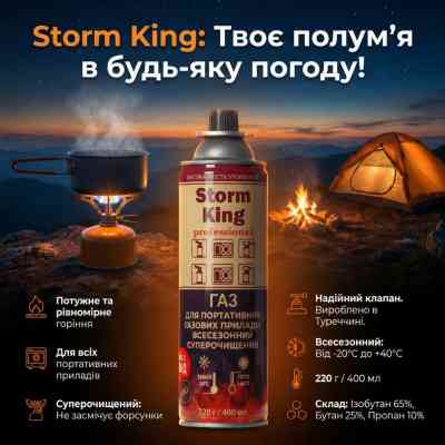 Газовий балон Voltronic Storm king, 220г (YT25434) Вінниця