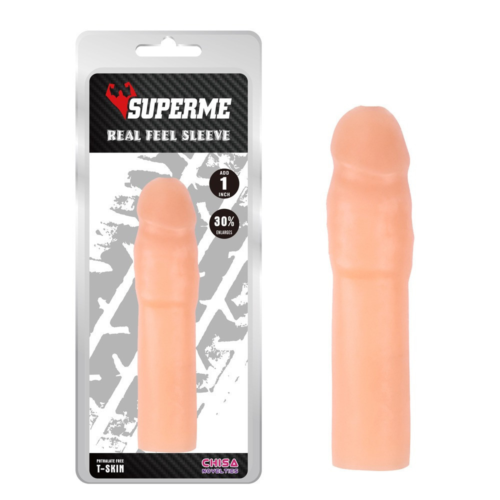 Насадка удлиняющая реалистичная Chisa Superme Real Feel Sleeve, телесная Sex Aura Киев - изображение 2