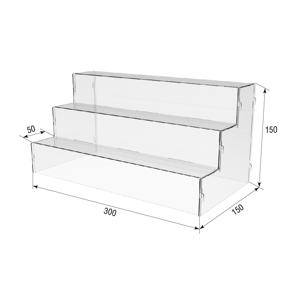 Товарна горка EKOSTAR на 3 сходи з акрилу 300x150x150 Київ - фото 3