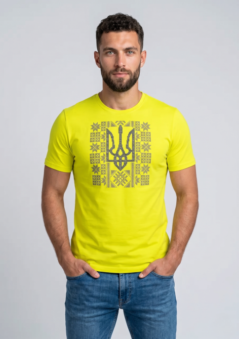 Чоловіча Патріотична вишиванка з великим Тризубцем L Київ - фото 3