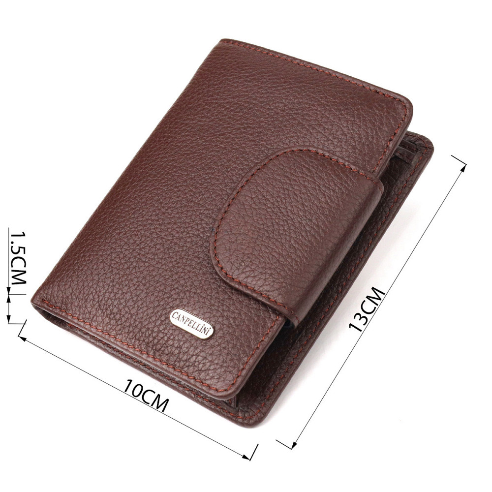 Женский вертикальный кошелек из натуральной кожи CANPELLINI 21679 Коричневый Киев - изображение 3