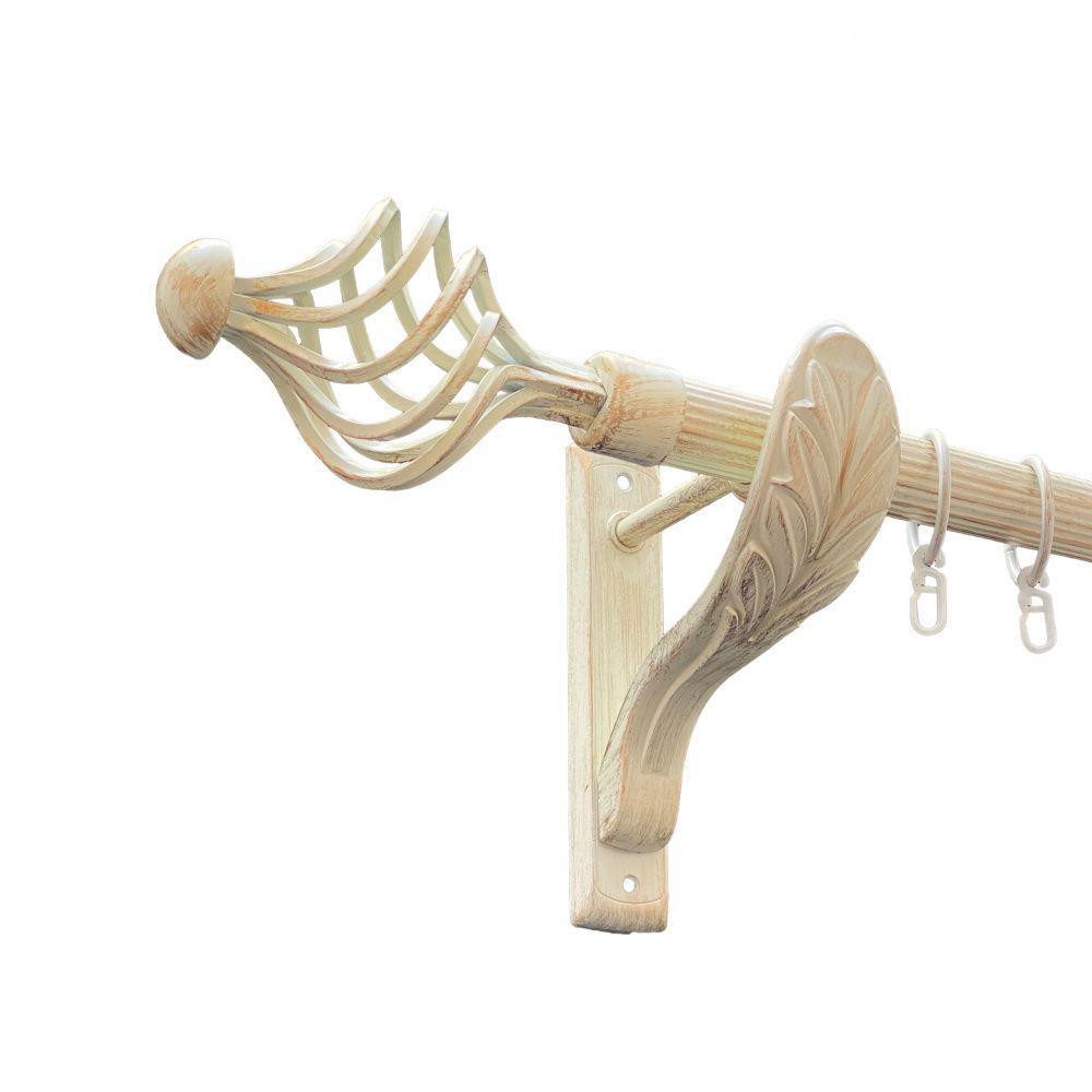 Карниз Orvit Арезо металевий однорядний ретро рифлена труба кільце металеве Біле Золото 25 мм 200 см Львов - изображение 1