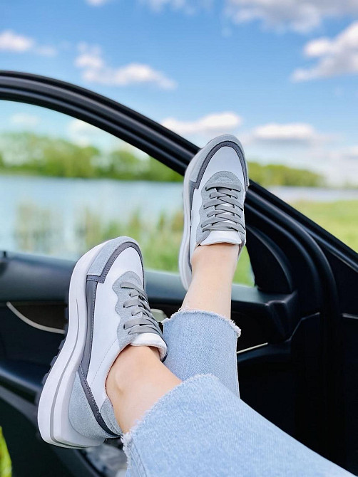 Olli Кросівки жіночі OLLI T-2-Атиа білий/сірий (весна-осінь, шкіра натуральна) (5042) Коломыя - изображение 4