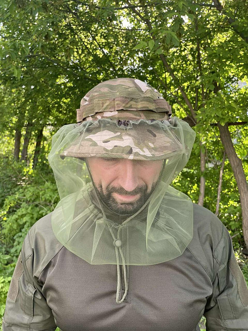 Панама чоловіча тактична маскувальна чоловіча мультикам + сітка від коморів L Одеса - фото 2