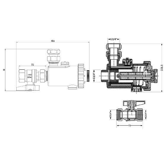 Фільтр-дешламатор Thermo Alliance Forte 3/4", кутовий (магнітний шламоуловлювач) TAF420G20 Київ