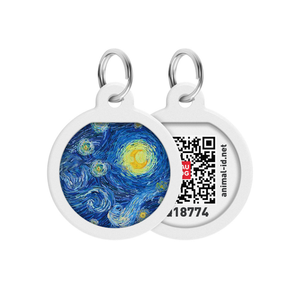 Адресник для собак и кошек металлический WAUDOG Smart ID с QR паспортом, рисунок 