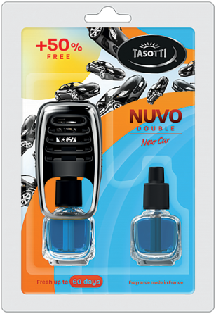 Ароматизатор для авто на обдув "Nuvo" New Car (Нова машина) з запаскою 8+8мл Tasotti Київ