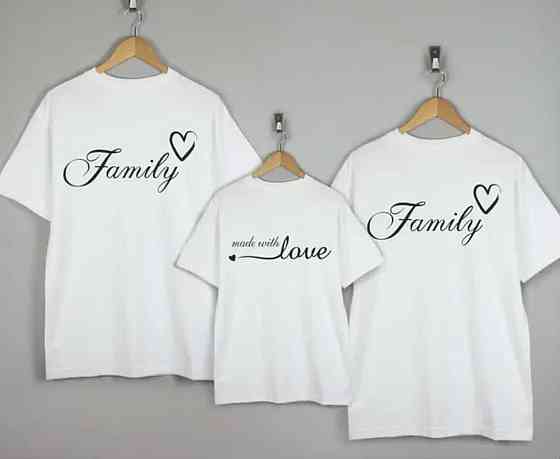 Сімейні футболки "Family/Made with Love" — комплект для всієї родини Червоний Чернівці