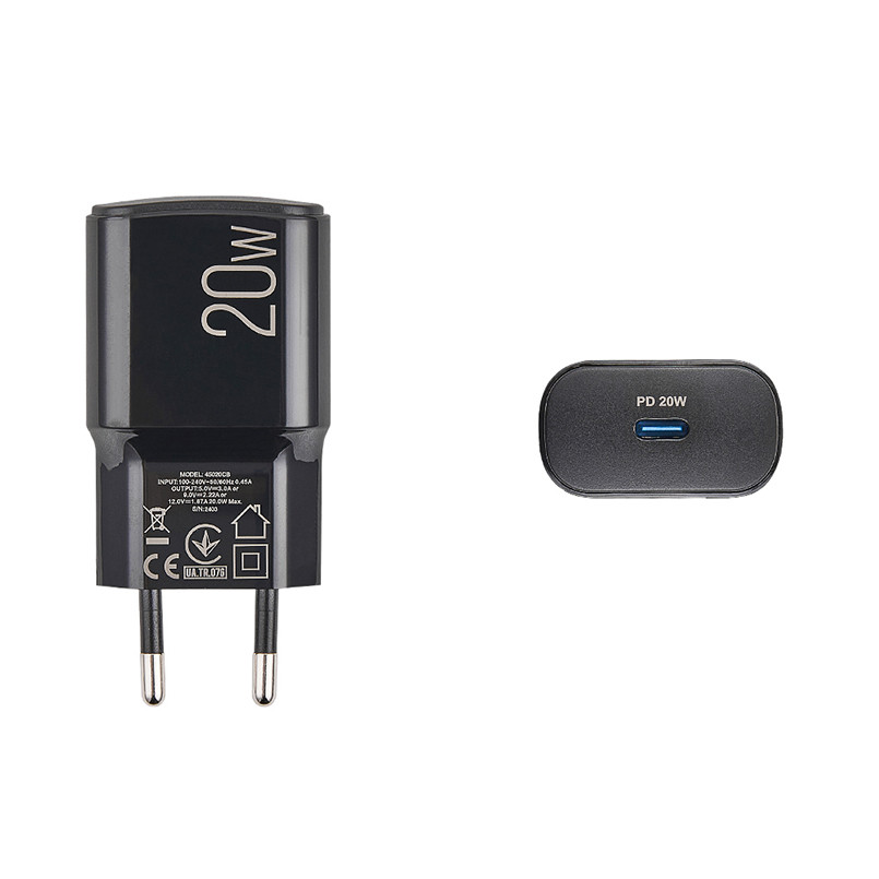 Сетевое зарядное устройство Brevia ePower PD20W + кабель USB-C to Lightning 1м черный Львов - изображение 4
