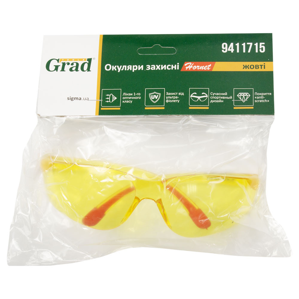 Grad Очки защитные Hornet anti-scratch (желтые) GRAD (9411715) Коломия - фото 3
