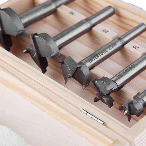 Набір фрез Форстнера INTERTOOL HT-0074,  15-35 мм, 5 шт. - для отворів під фурнітуру Львів