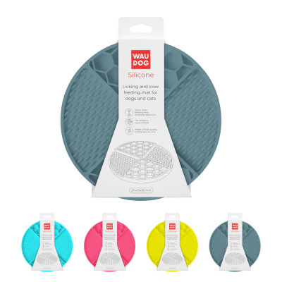 Универсальная посуда для животных WAUDOG Silicone Коврик для слизывания 21х21х3 см серый (235011) Винница - изображение 1