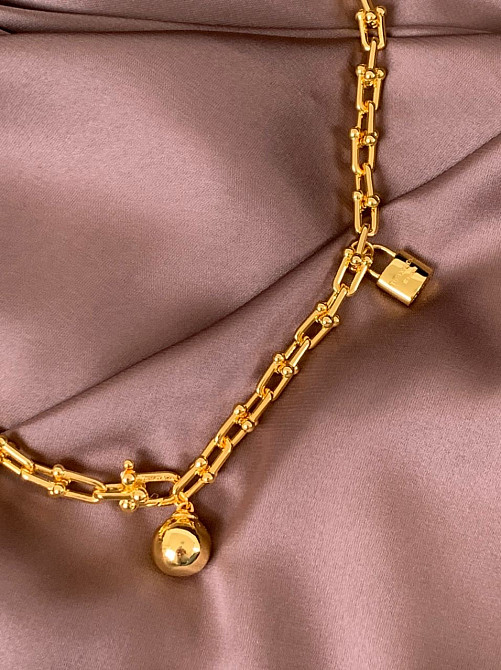 Тиффани подвеска с шариком и замочком. Позолота 18 К / упакована в мешочек Tiffany Одесса - изображение 8