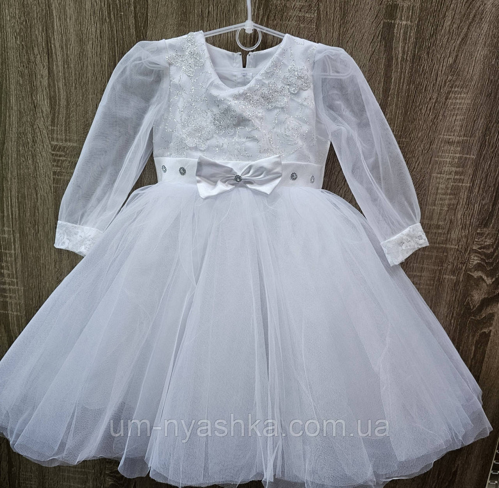 Сукня Сніжинка Біле ошатне плаття для дівчинки з глітером Кривий Ріг - фото 1