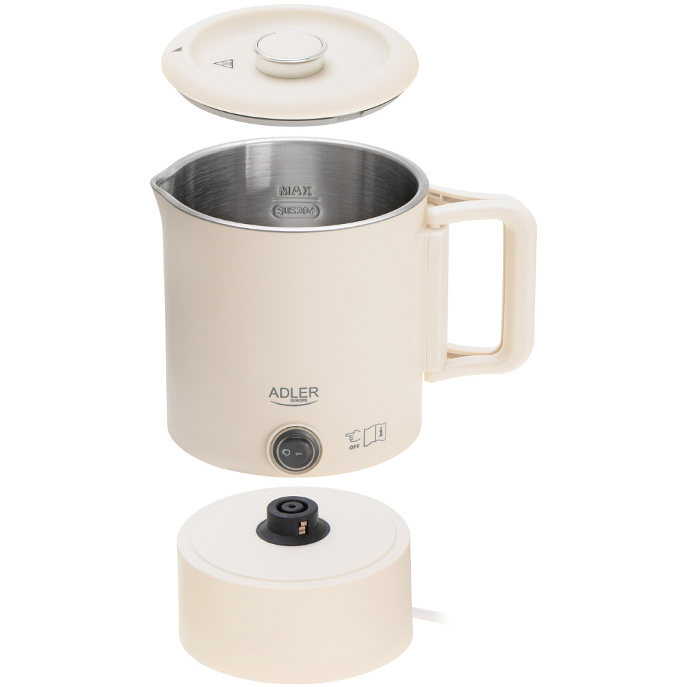 Електрочайник Adler AD 1388b дорожній 650Вт/ 0.8л/ подвійні стінки/ автовимкнення/бежевий Вінниця - фото 7