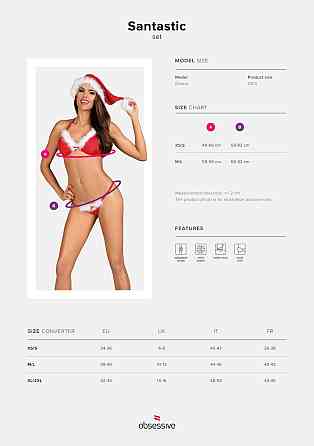 Комплект Obsessive Santastic 3-pcs set L/XL Sex Aura Київ
