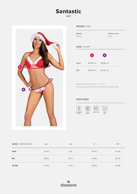 Комплект Obsessive Santastic 3-pcs set L/XL Sex Aura Київ - фото 5