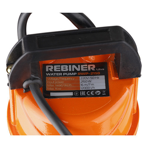 Дренажний насос Rebiner RWP-2150 (370Вт, 12 куб.м/год) – для чистої води, Гарантія 36 міс Івано-Франківськ - фото 8