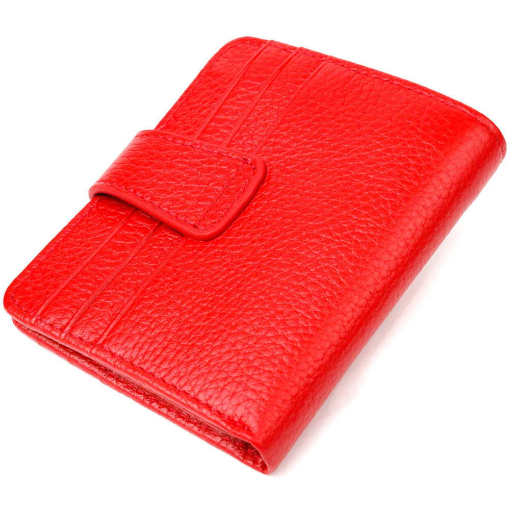 Яскравий жіночий гаманець із натуральної зернистої шкіри CANPELLINI 21690 Червоний Київ - фото 2