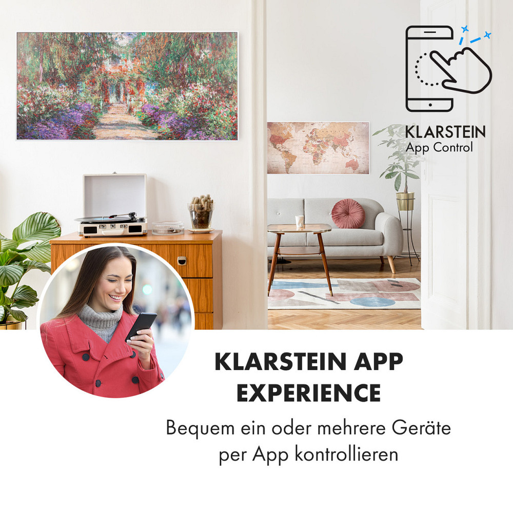 Умный инфракрасный обогреватель Wonderwall Air Art 120x60 см, 700 Вт, настенная установка, управление Ровно - изображение 2