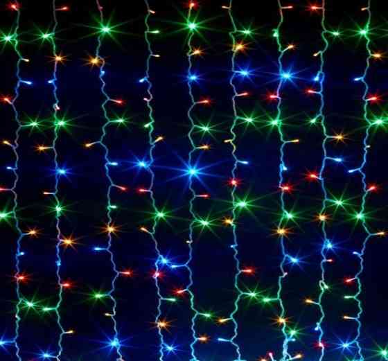 Гірлянда штора Водоспад 480 RGB led 3.0х3.0м Кольорова Вінниця