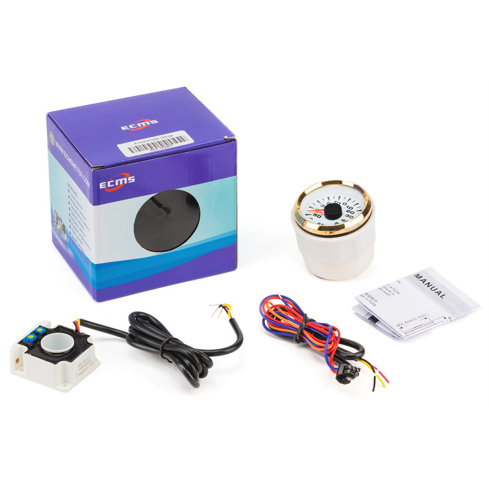 Амперметр ECMS HMA2-WG±80A диаметр 52мм, рамка золото, дисплей белый Черкассы - изображение 2