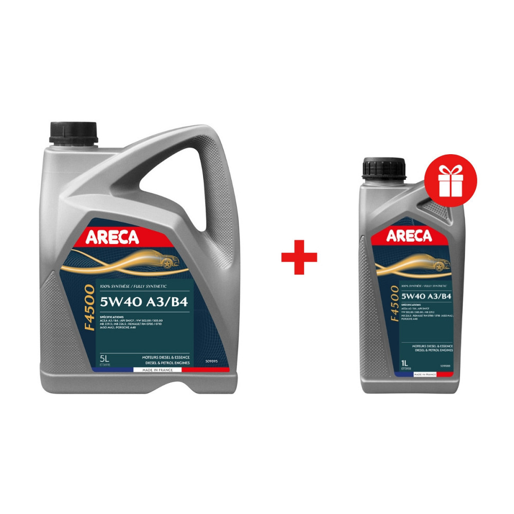 Набір ARECA F4500 5W-40 5 л + 1 л у подарунок — синтетична моторна олива для бензинових та дизельних двигунів Ковель - фото 1