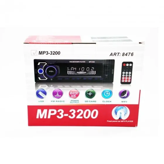 Автомагнитола MP3-3200+BT 1DIN, Bluetooth, FM, 2 USB, SD, AUX, 4 канала, 50W, пульт ДУ Киев