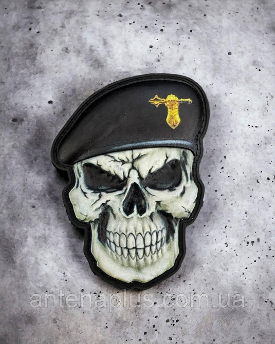 Череп у береті Танкові війська шеврон / патч Київ - фото 1
