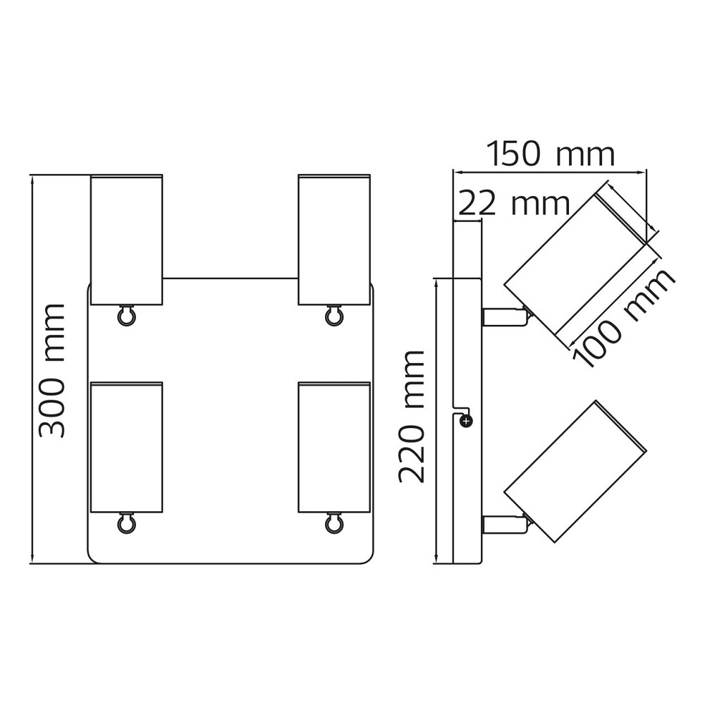 Світильник накладний поворотний 6-GU10 JOKER-6 чорний Київ - фото 2