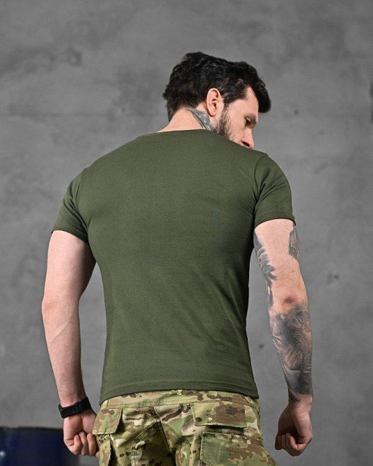 Хлопкова мілітарі футболка каратель олива ДЛ6346 Одеса - фото 2