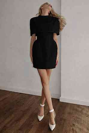 Женский привлекательный вечерний костюм платье + накидка костюмка 44/46, Черный Одесса