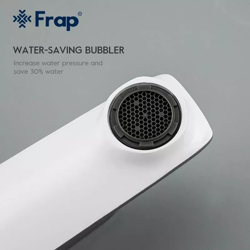 Змішувач для умивальника Frap F1058 білий/хром Київ - фото 5