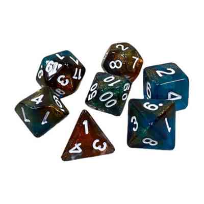 Набір кубиків для настільних ігор Games 7 Days Double Glitter 7 Dice Set - Red-Blue (g7dglitdc10) Вінниця
