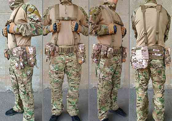 Розвантажувальний пояс тактичний (РПС) з комплектом підсумків (5 шт) Palianytsia Advanced Multicam Arid степовий Коломия