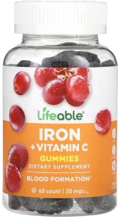 Железо Lifeable Iron + Vitamin C Adult 60 жев таб Киев