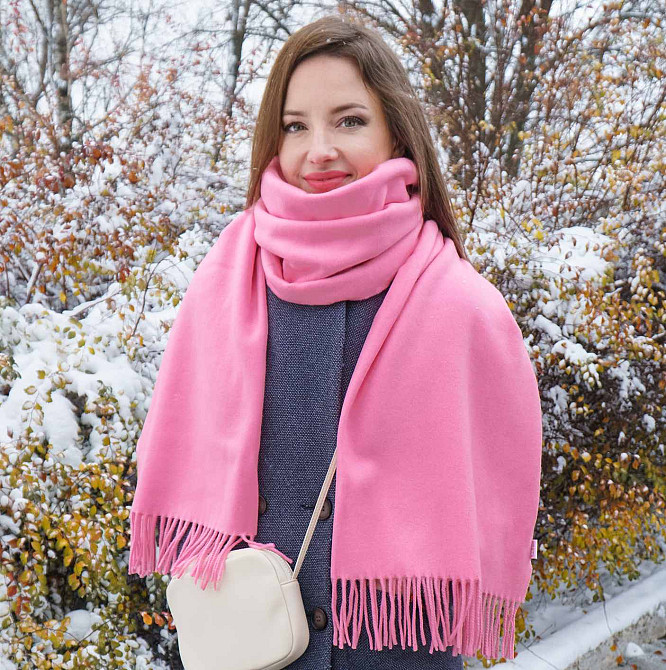 Шарф женский кашемировый 70х200 SAFALANO ярко розовый Сумы - изображение 2