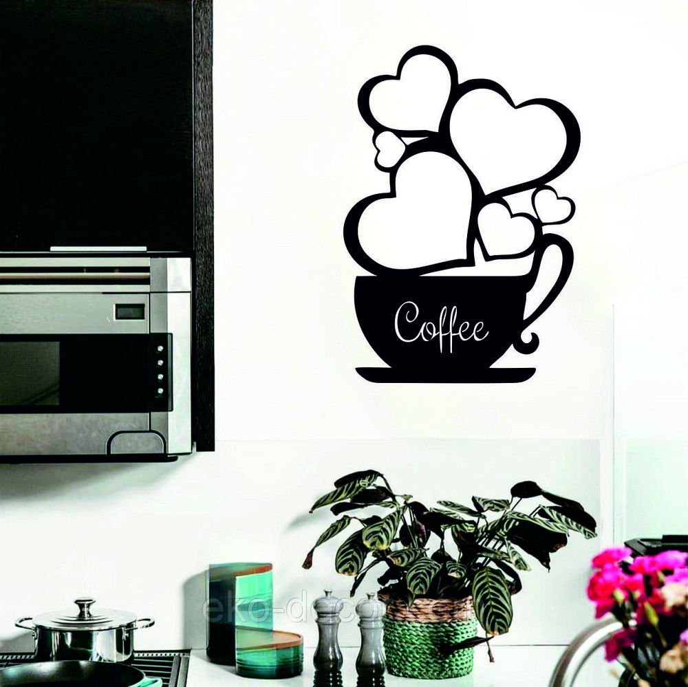 Декоративное настенное Панно «Чашка кофе», Декор на стену 70*49 см, Черный Киев - изображение 6