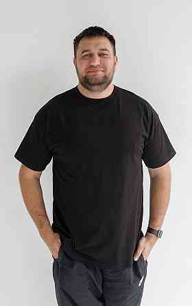 Футболка базова оверсайз чоловіча Чорний 3XL/4XL Харків