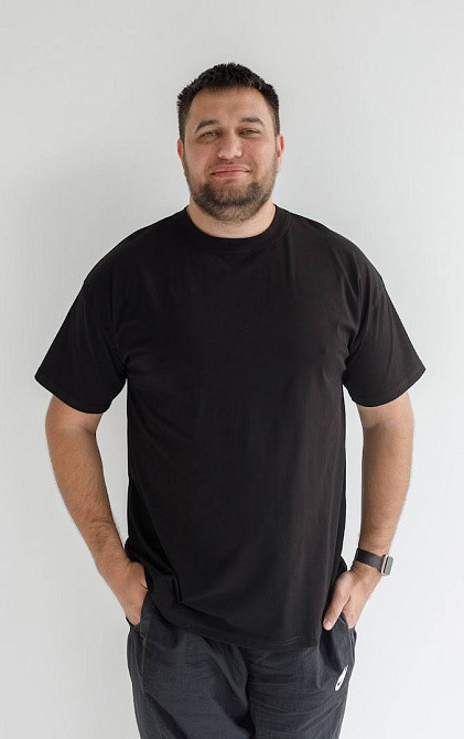 Футболка базова оверсайз чоловіча Чорний 3XL/4XL Харків - фото 3