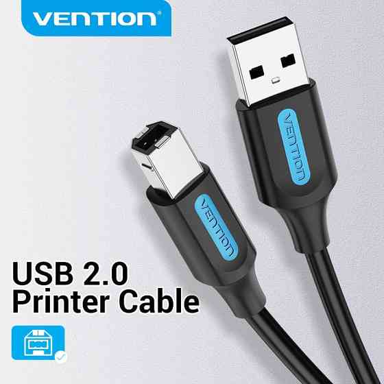 Кабель USB 2.0 AM-BM, 3.0 м, 480Mbps Printer PVC чорний Vention Вінниця