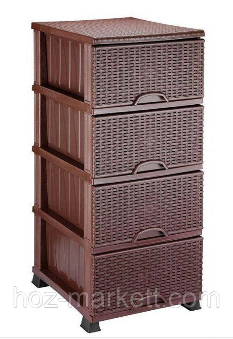Комод пластиковий на 4 ящики elif ротанг Туреччина Харків - фото 2
