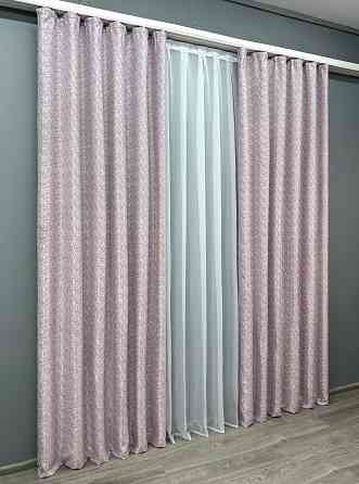 Комплект готовых штор VR-Textil Софт № 1729ш Фуксия с белым 150х270 см 2 шт (33-0648) Киев