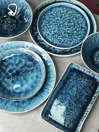 Тарілка прямокутна Olens "Totem" 24*14.5*2cm кераміка синя для дому та ресторанів Київ