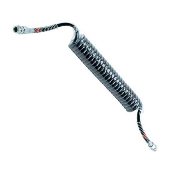 Шланг повітряний (чорний) 4,5м м22х1, 5 червоний наконечник спіральний Мукачево