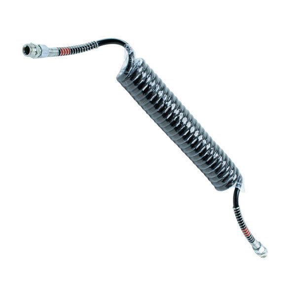 Шланг воздушный (черный) 4,5м м22х1,5 красный наконечник спиральный Мукачево - изображение 1