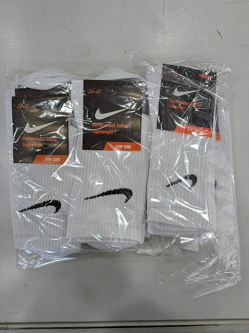 Набор высоких белых мужских хлопковых носков 4 штук Nike socks 4GQ 41-45 Киев - изображение 6